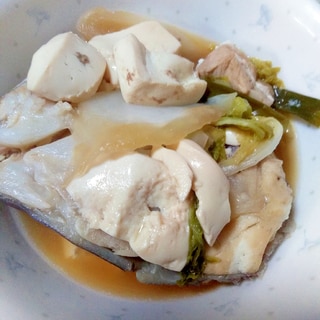 鯛の頭とカレー用豚肉の豆腐煮